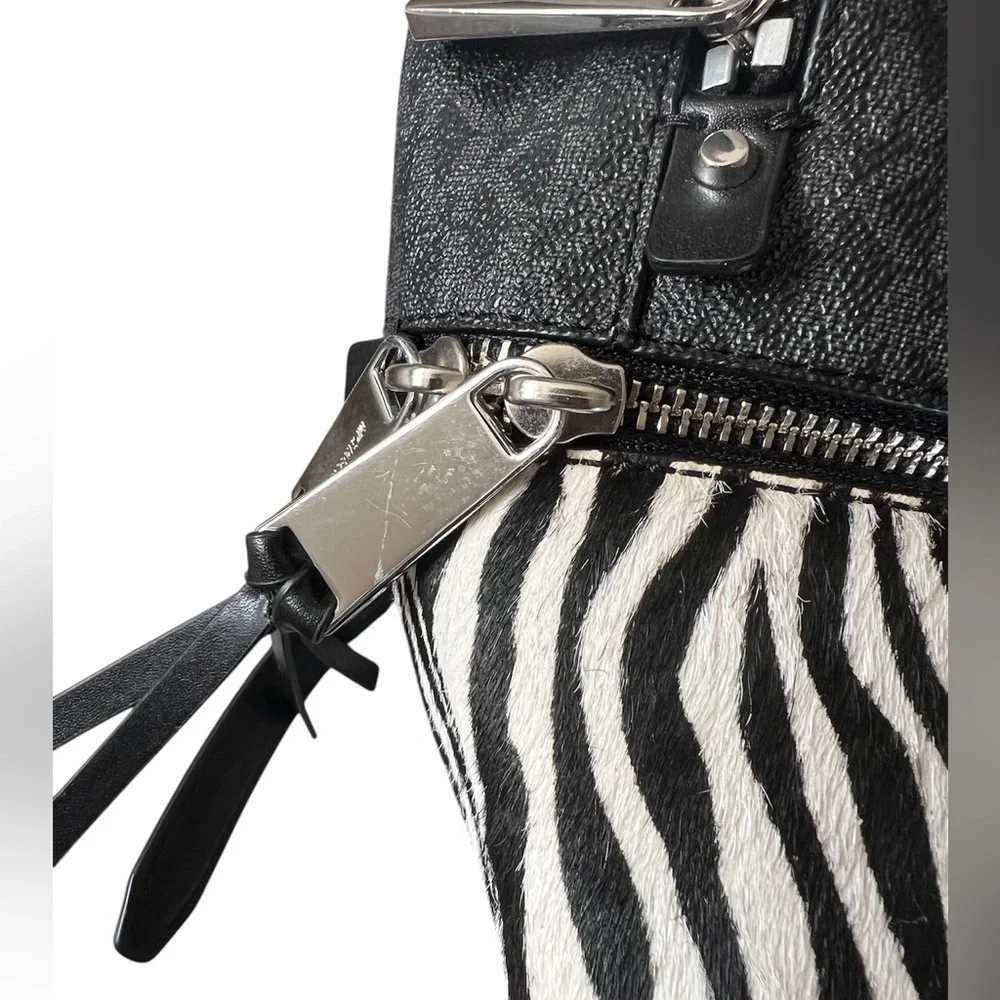 Michael Kors Rhea Medium Studded Logo and Zebra Backpack NWOT